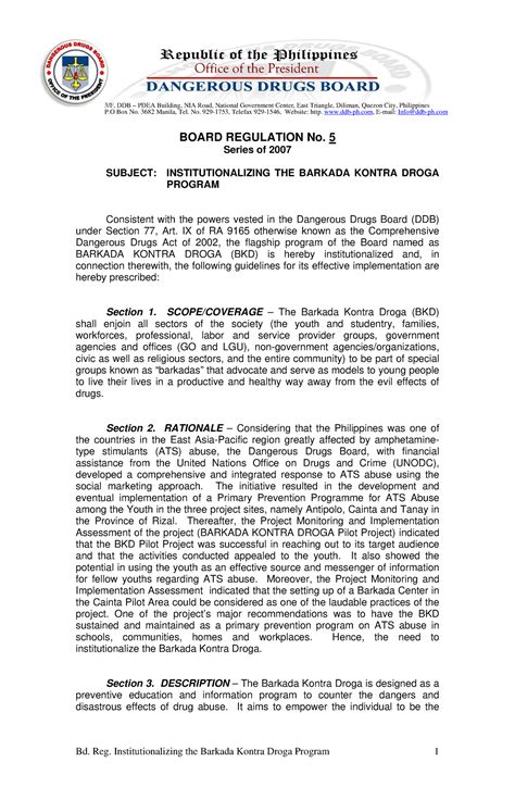 ginangbang ng barkada|BOARD REGULATION NO.